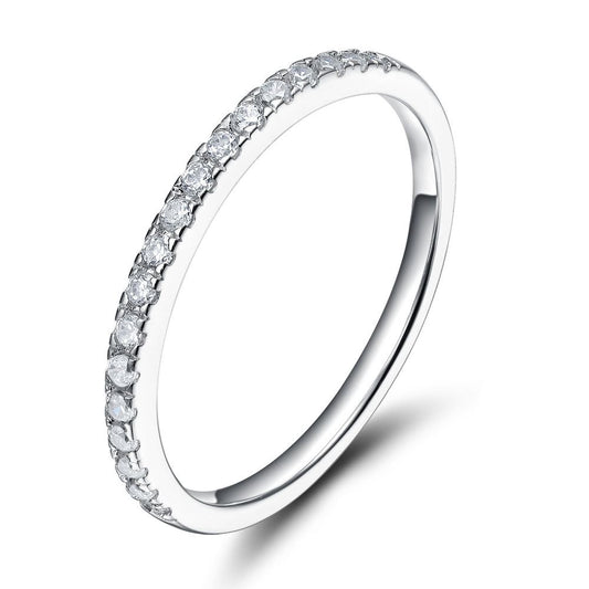2mm 925 Sterling Silver Cubic Zirconia Eternity Ring
