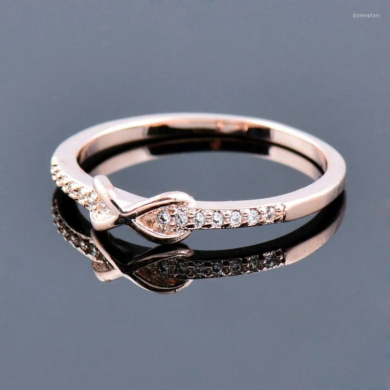 925 Silver Delicate Crystal CZ Infinity Ring For Women