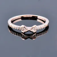 925 Silver Delicate Crystal CZ Infinity Ring For Women