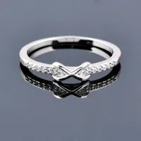 925 Silver Delicate Crystal CZ Infinity Ring For Women