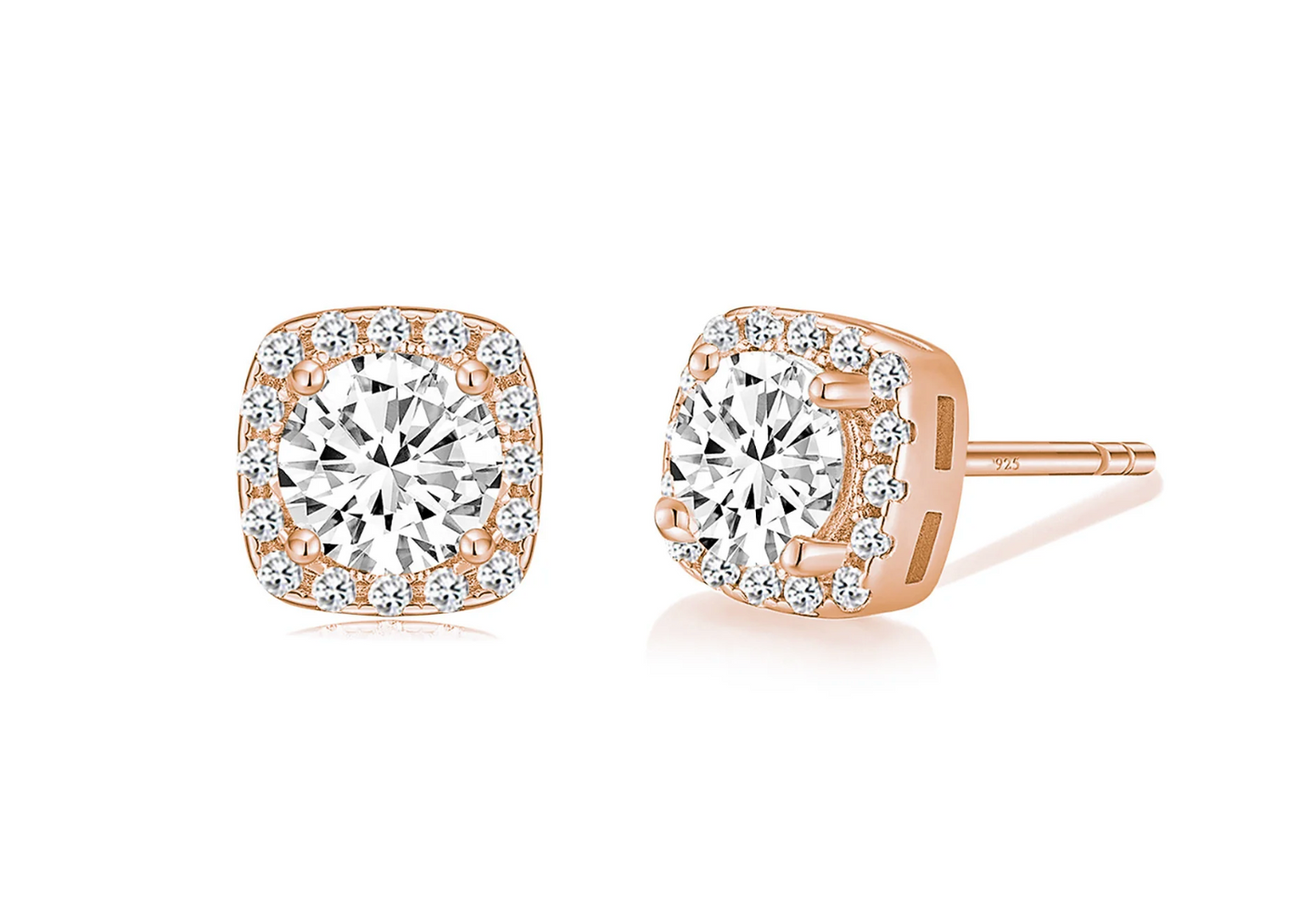 925 Sterling Silver 0.5CT Oval Cut Cubic Zirconia Stud Earrings for Women