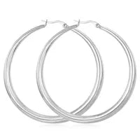 Real 18K Gold Silver Plated Big Hoop Earrings for Women