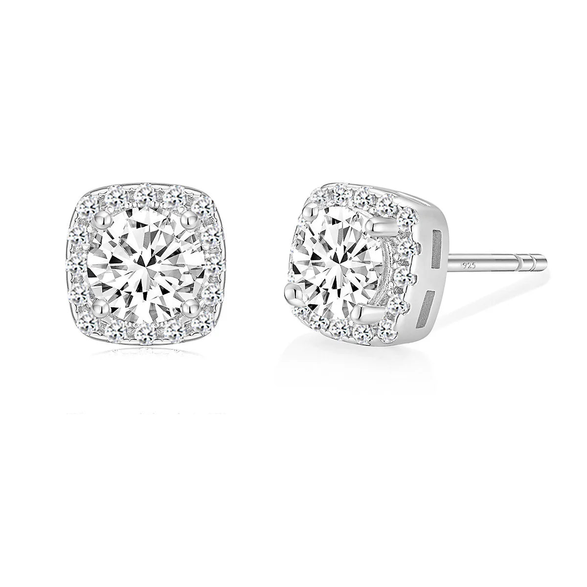 925 Sterling Silver 0.5CT Oval Cut Cubic Zirconia Stud Earrings for Women