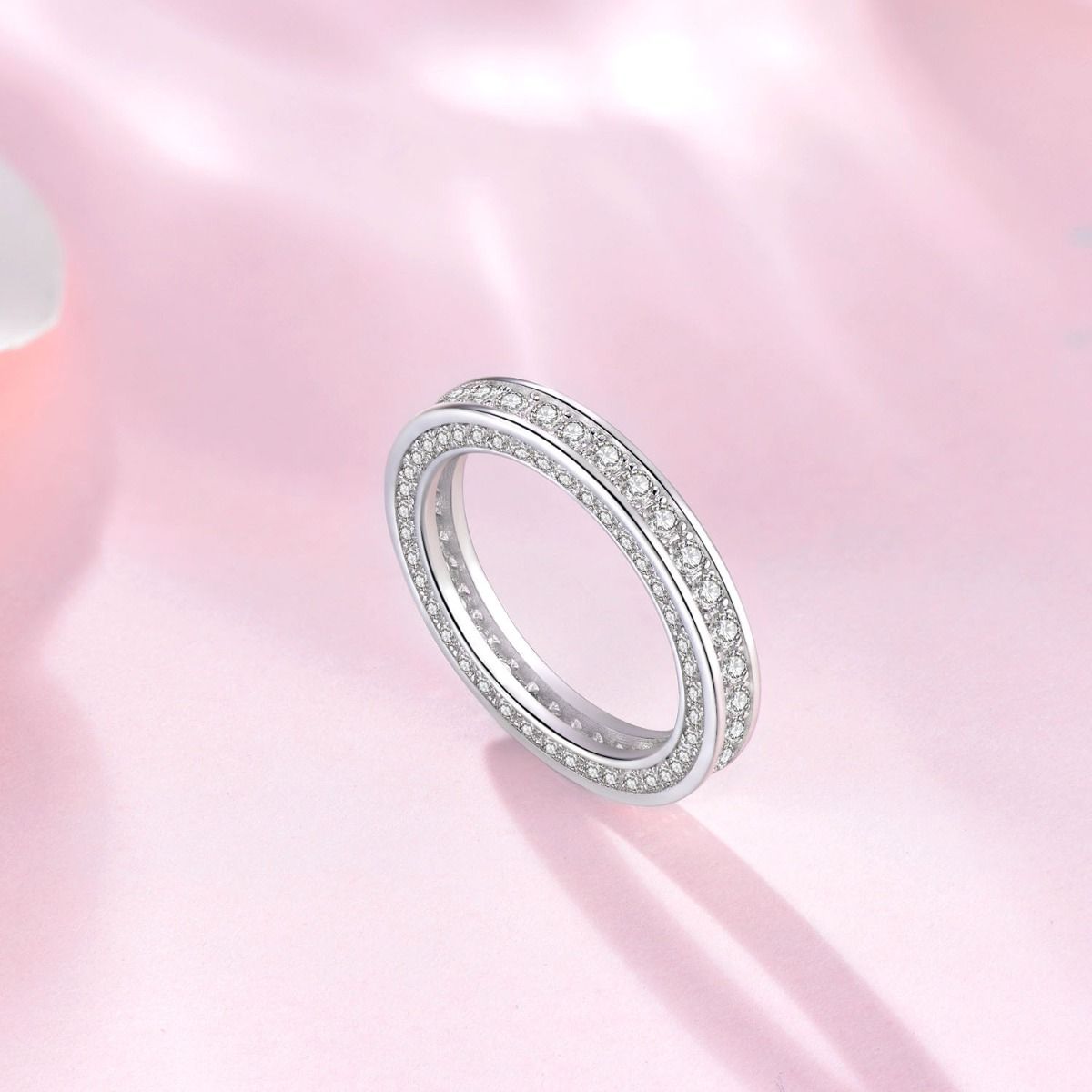 925 Sterling Silver Ring Cubic Zirconia Eternity Rings