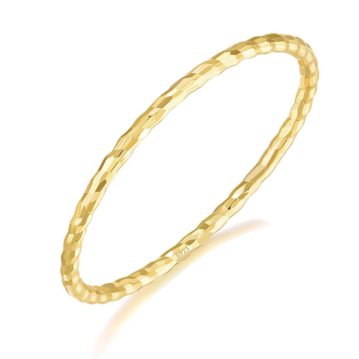 Thin 925 Sterling Silver 14K Gold Plated Stackable Ring