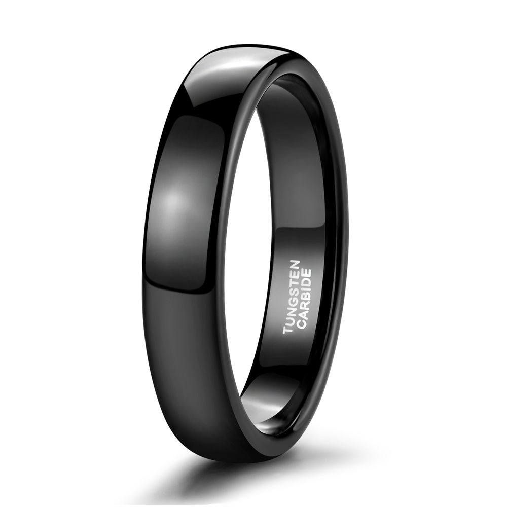 4mm Tungsten High Polished Black Ring