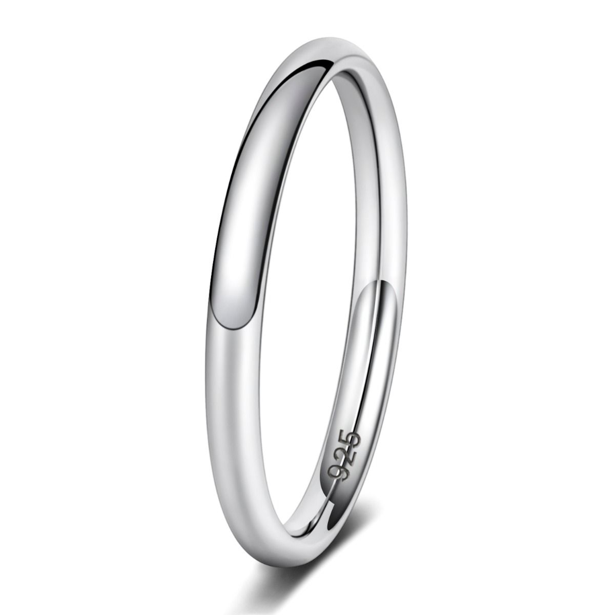 1.5mm Women 925 Sterling Silver Stackable Ring or Wedding Bands