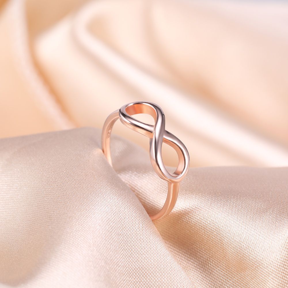 925 Sterling Silver or Rose Gold Plated Infinity Knot Ring