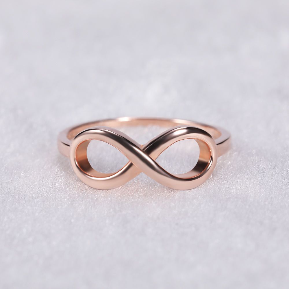 925 Sterling Silver or Rose Gold Plated Infinity Knot Ring