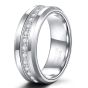 8mm Silver Color Cubic Zircon Tungsten Carbide Ring