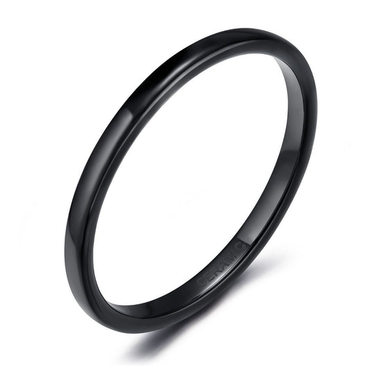 2mm Black or White Polished Ceramic Ring