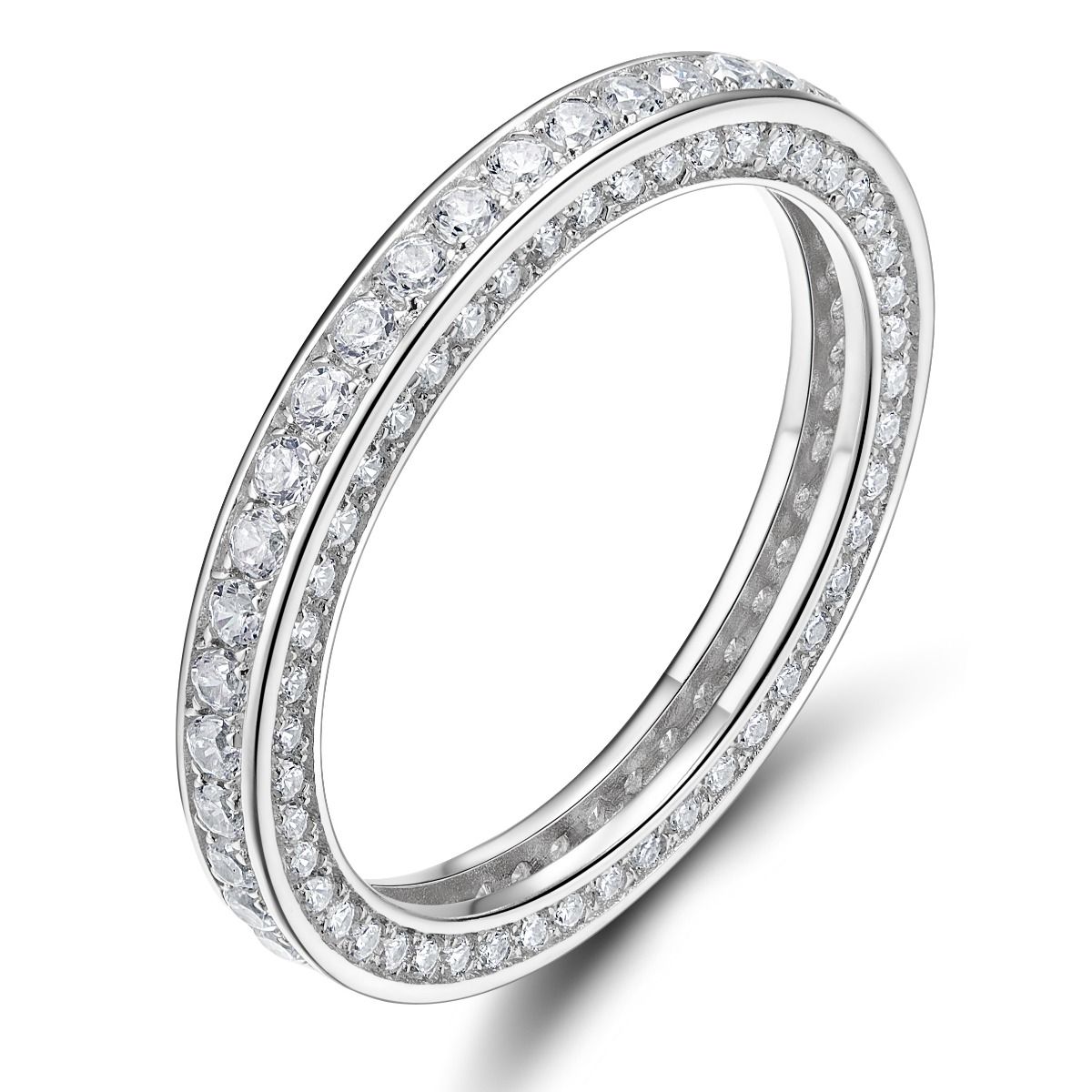 925 Sterling Silver Ring Cubic Zirconia Eternity Rings